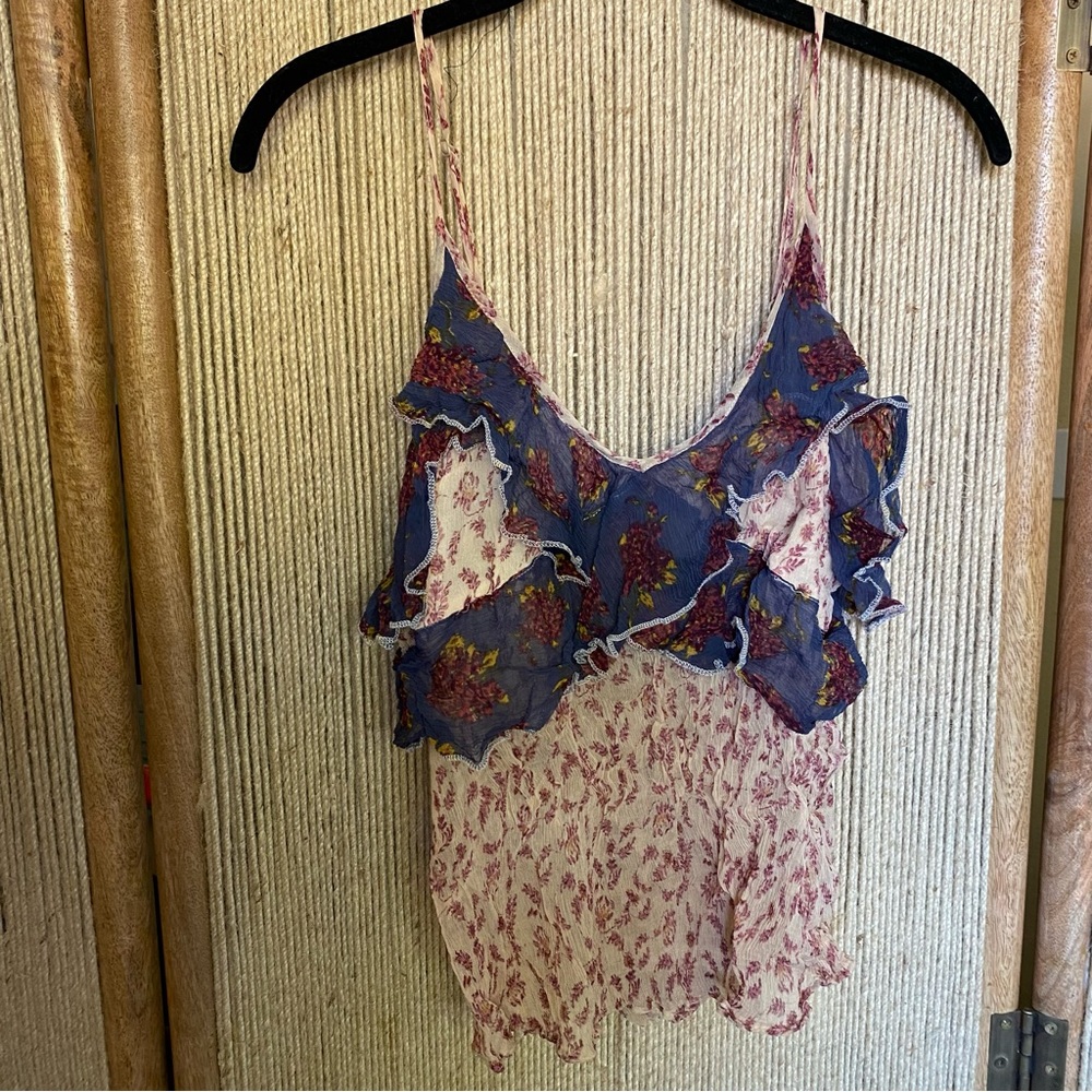 Free People ruffle tank top L